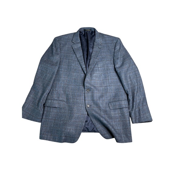 Jos A Bank Other - Jos A Bank Reserve Blazer 48L Blue Brown Plaid Wool Made‎ in USA Italian Fabric